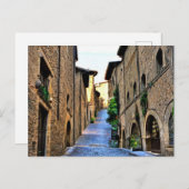 Narrow Street of Orvieto Painting, Italien Postkarte (Vorne/Hinten)