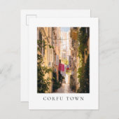 Narrow streets of old Corfu Town Postkarte (Vorne/Hinten)