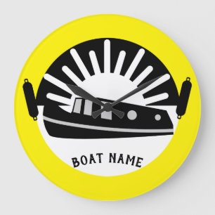 Narrowboat Canal Boat Living Doormat Travel Mug Tr Große Wanduhr