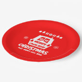 Narrowboat Canal Weihnachten Weihnachten Weihnacht Pappteller (Schrägansicht)