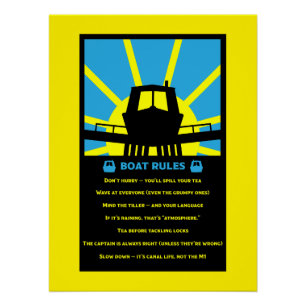 Narrowboat Funny Rules Poster