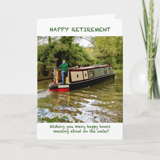 Narrowboat Happy Retirement Card Karte (Vorderseite)