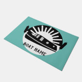 Narrowboat Kanalboot Living Doormat Fußmatte (Schrägansicht)