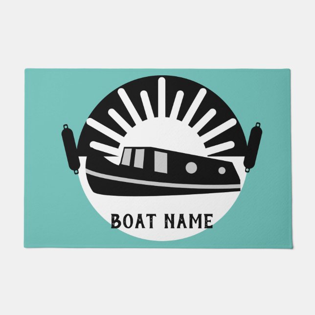 Narrowboat Kanalboot Living Doormat Fußmatte (Vorderseite)