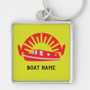 Narrowboat Kanalboot Living Doormat Schlüsselanhän Schlüsselanhänger