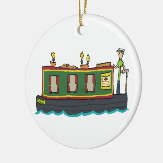 Narrowboat Keramik Ornament (Links)