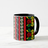 Narrowboat Red Yellow Roses Floral Patterned Tasse (VorderseiteRechts)
