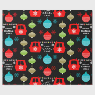 Narrowboat Weihnachtsfeiertag Geschenkpapier