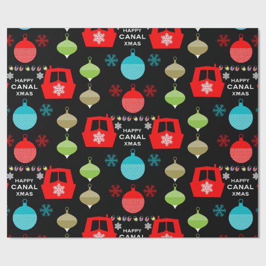 Narrowboat Weihnachtsfeiertag Geschenkpapier (Flach)
