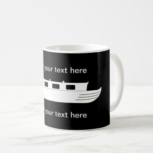 Narrowboat (weiß) kaffeetasse (VorderseiteRechts)
