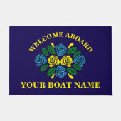 Narrowboat Welcome Aboard Custom Boat Name Fußmatte (Vorderseite)