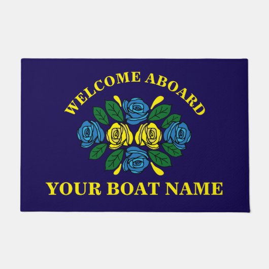 Narrowboat Welcome Aboard Custom Boat Name Fußmatte (Vorderseite)