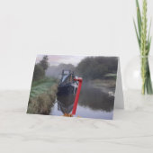 Narrowboats an einem miesen Morgen. Leer Karte (Vorderseite)