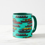 Narrowboats and Canal Barges Patterned Tasse (VorderseiteRechts)