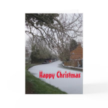 Narrowboats im Schnee. Christmas