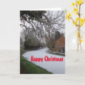 Narrowboats im Schnee. Christmas Karte (Gelbe Blume)