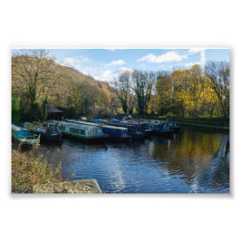 Narrowboats Moored at Salterhebble Basin Fotodruck