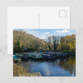 Narrowboats Moored at Salterhebble Basin Postkarte (Vorne/Hinten)