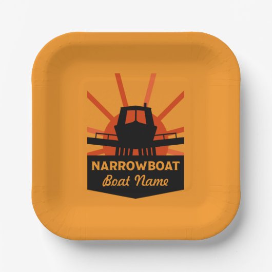 Narrowboote und Kanalboote - Umarmung Pappteller (Vorderseite)
