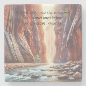 Narrows / Zion National Park & Quote Steinuntersetzer (Vorderseite)