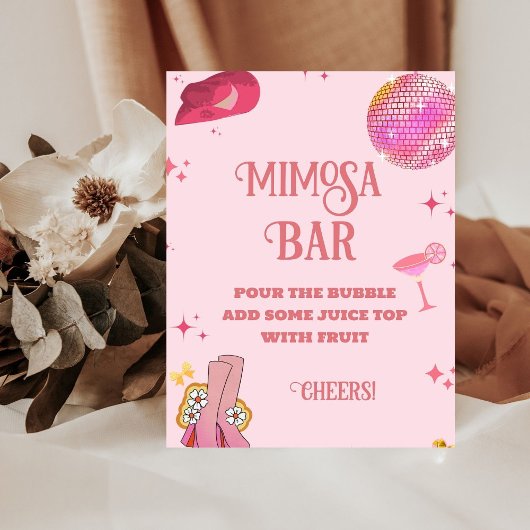Narshville Bachelorette Mimosa Bar Table Sign Sockelschild