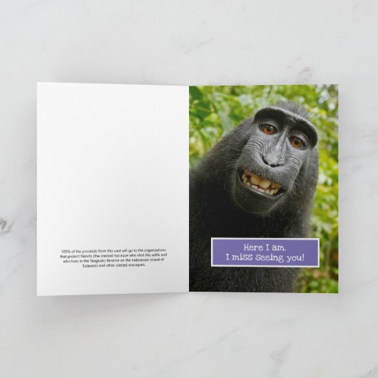 Naruto, der kreierte Makaque-Affe Selfie - Miss Yo Karte (Innenseite)