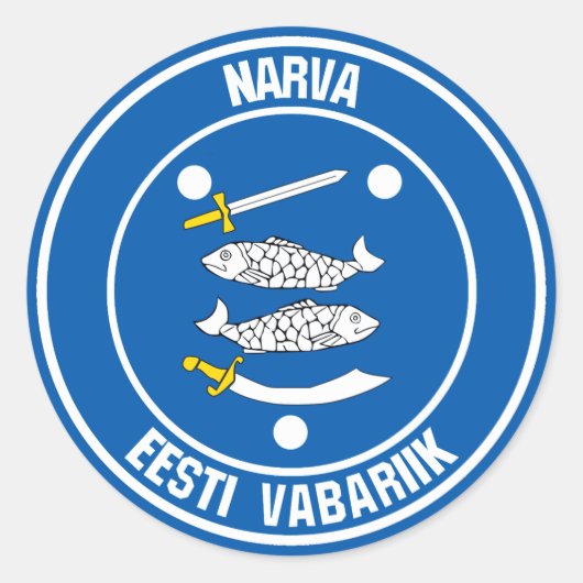 Narva Round Emblem Runder Aufkleber (Vorderseite)