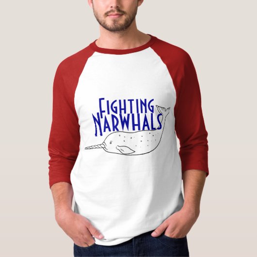 narvalo, Fighting, Narwhals T-Shirt (Vorderseite)