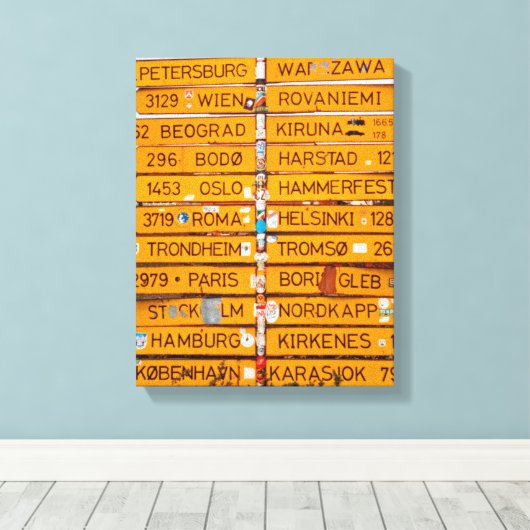 Narvik Wegweiser Leinwanddruck (Insitu (Holzboden))