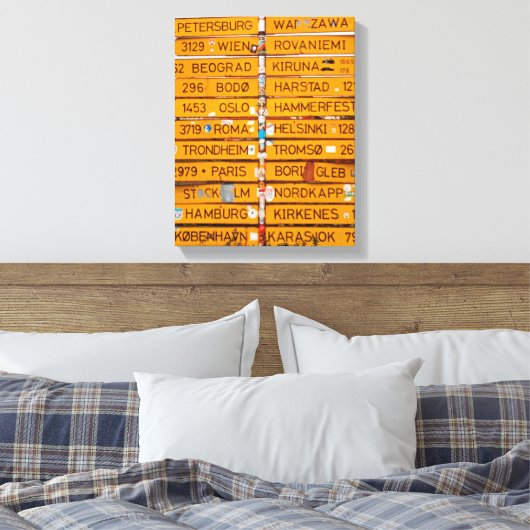 Narvik Wegweiser Leinwanddruck (Insitu (Schlafzimmer))