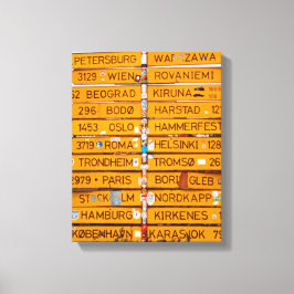 Narvik Wegweiser Leinwanddruck