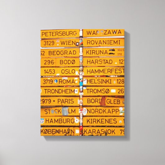 Narvik Wegweiser Leinwanddruck (Vorderseite)