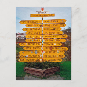 Narvik Wegweiser Postkarte