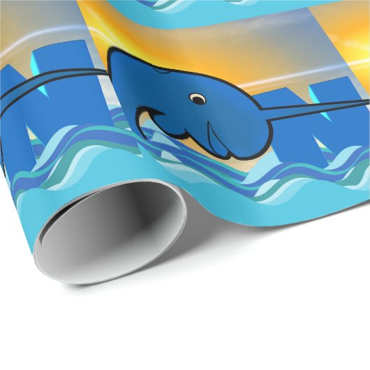 Narwal Geschenkpapier (Rolleneckpunkt)