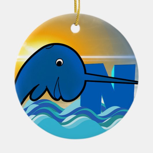 Narwal Keramik Ornament (Vorne)