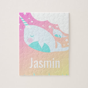 Narwal Regenbogen Farbverlauf Magische Kinder Puzzle