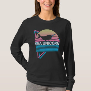 Narwal Retro Meer Einhorn T-Shirt