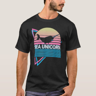 Narwal Retro Meer Einhorn T-Shirt