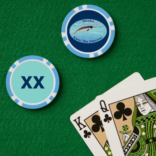 Narwal - Rette das Einhorn Pokerchips (Pokertisch (doppelt))