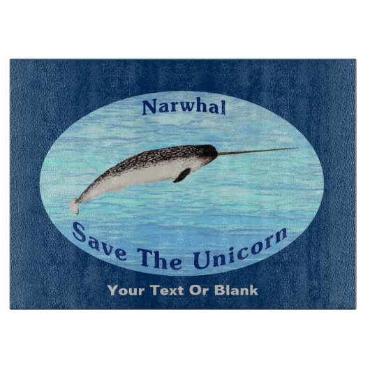 Narwal - Rette das Einhorn Schneidebrett (Vorderseite)