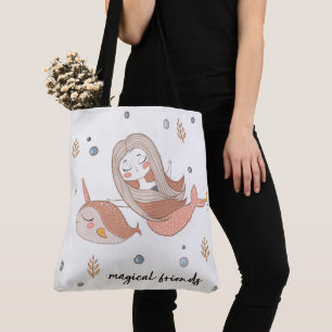 Narwal und Meerjungfrau Magische Freunde Tasche