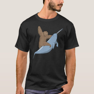 Narwal Unicorn Fish Animal Whale Sloth Sea T-Shirt