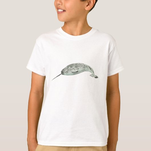 Narwal-Wal-Wasserfarbe T-Shirt (Vorderseite)