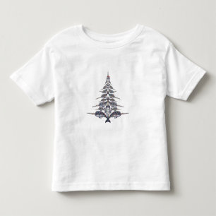 Narwal-Weihnachtsmann-Hut Weihnachtsbeleuchtung Xm Kleinkind T-shirt
