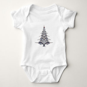 Narwal-Weihnachtsmannmütze Weihnachtsbeleuchtung X Baby Strampler
