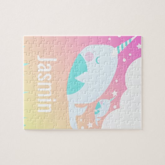 Narwale Rainbow Gradient Magical Kids Puzzle (Horizontal)