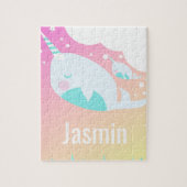 Narwale Rainbow Gradient Magical Kids Puzzle (Vertikal)