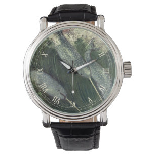 Narwale, Vintage Meeresleben Wale Ozean Tiere Armbanduhr