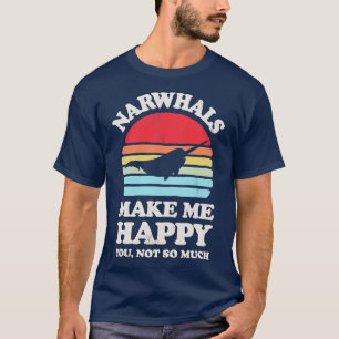 Narwals machen mich glücklich, Sunset Retro für Mä T-Shirt
