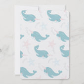 Narwals über die Wellen der Geschlechteroffenbarun Einladung (Rückseite)